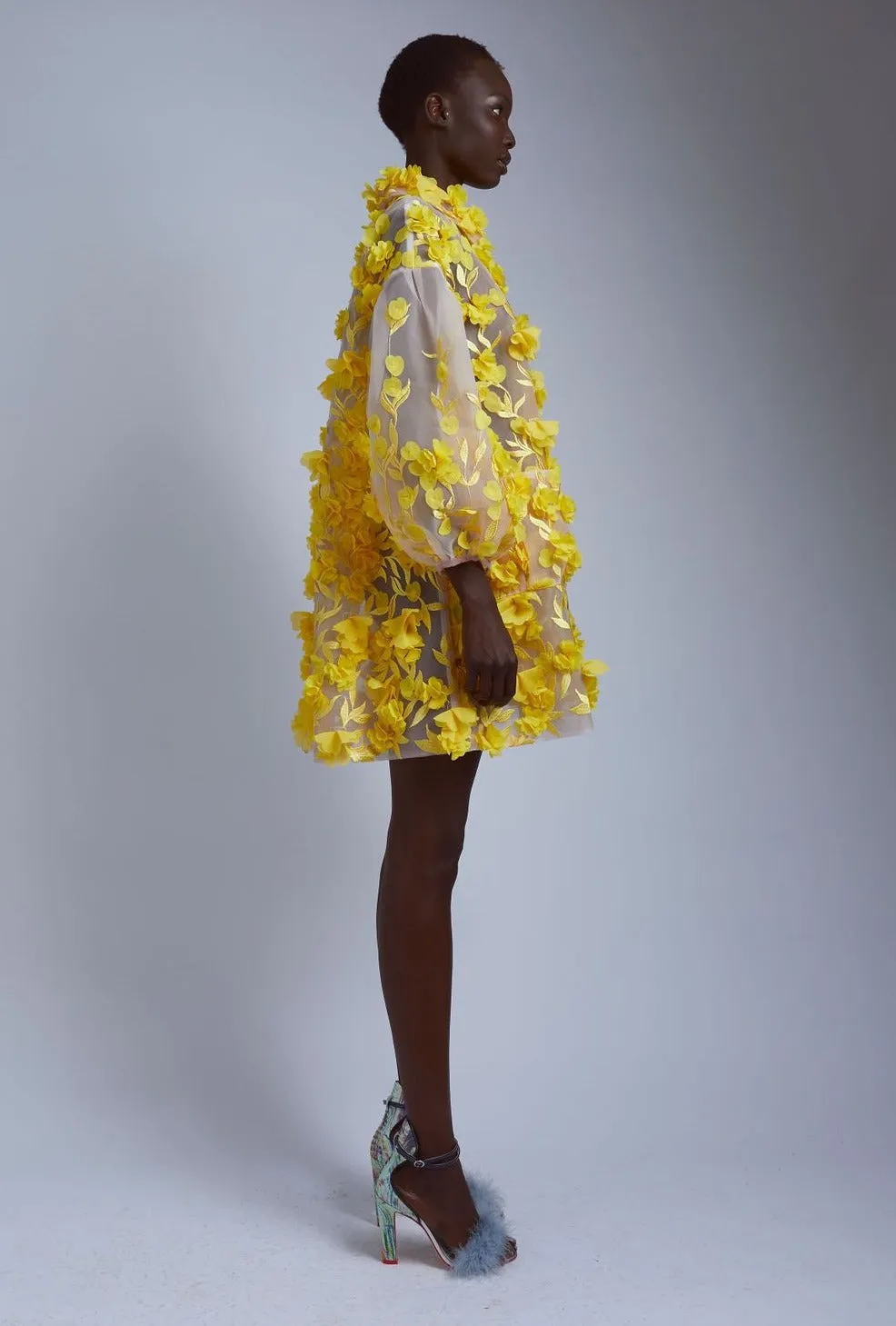 Hinata 3D Floral Coat Dress