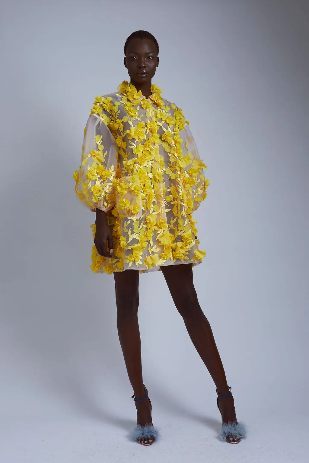 Hinata 3D Floral Coat Dress