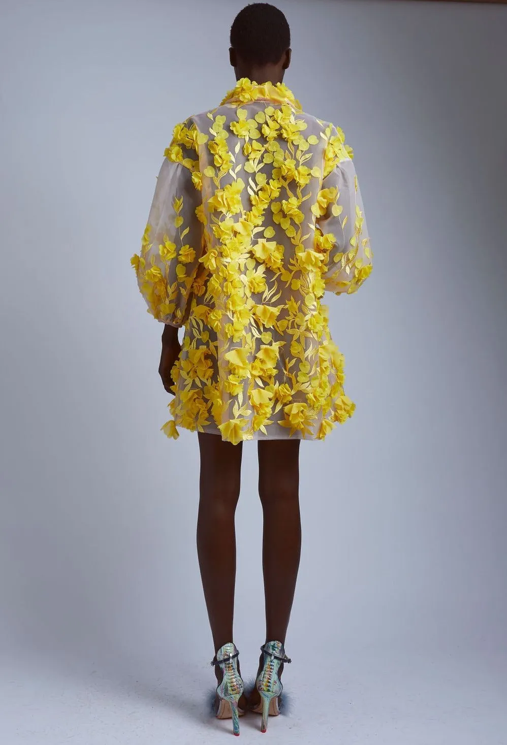 Hinata 3D Floral Coat Dress