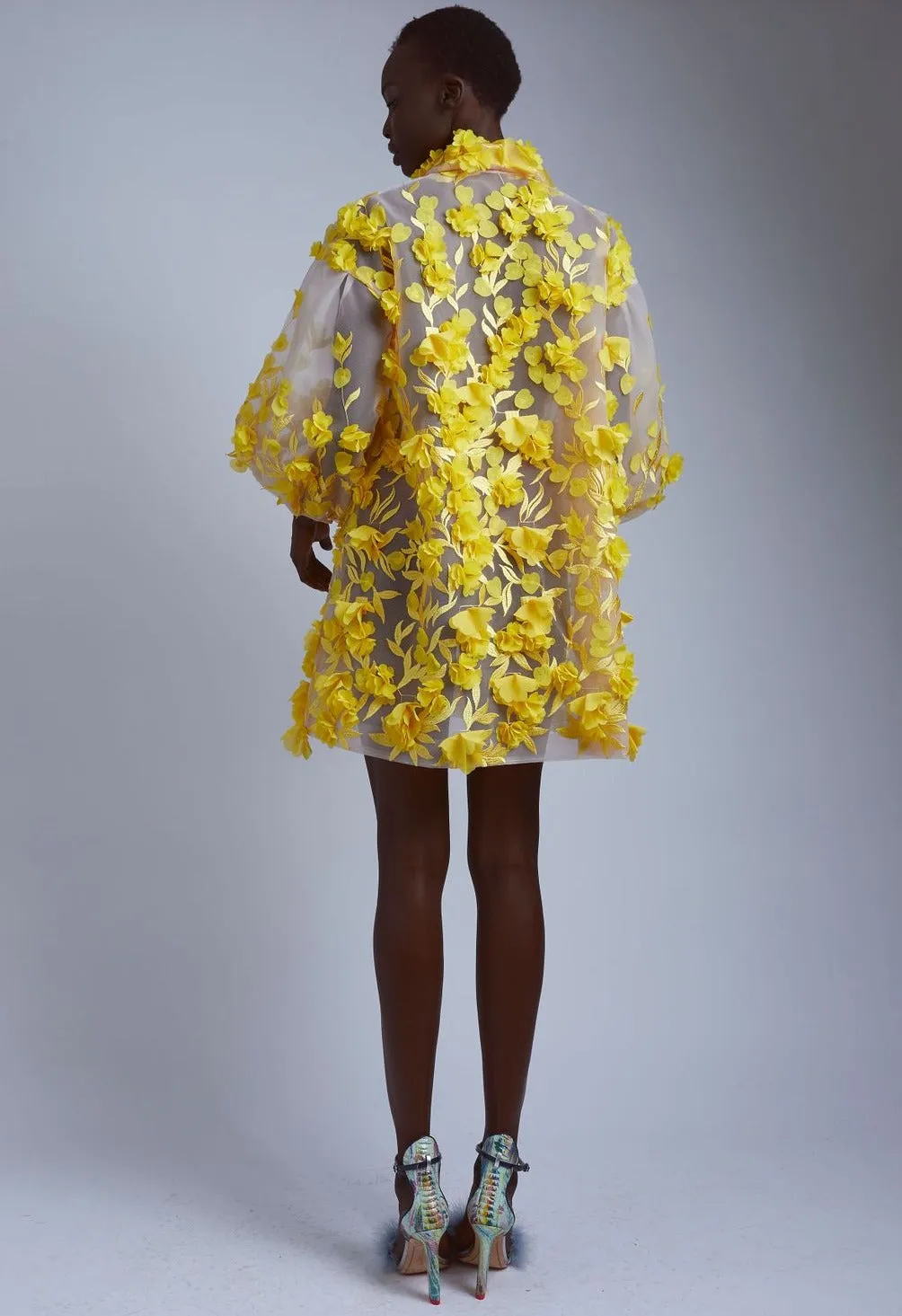 Hinata 3D Floral Coat Dress