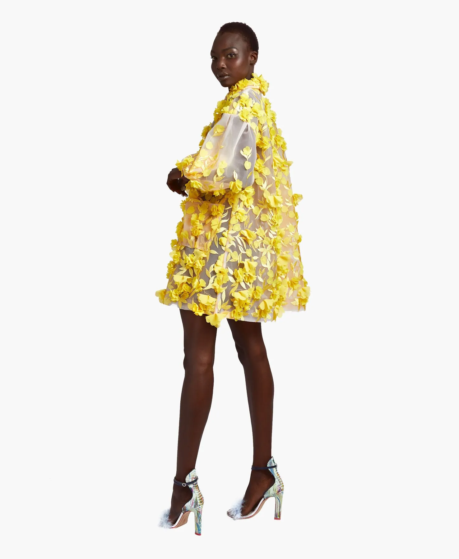 Hinata 3D Floral Coat Dress