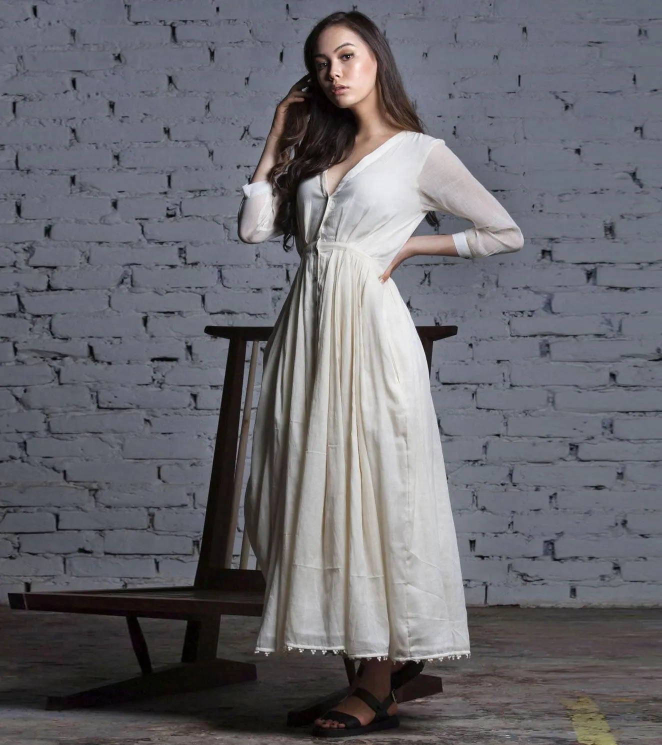 Ivory Cotton Gown