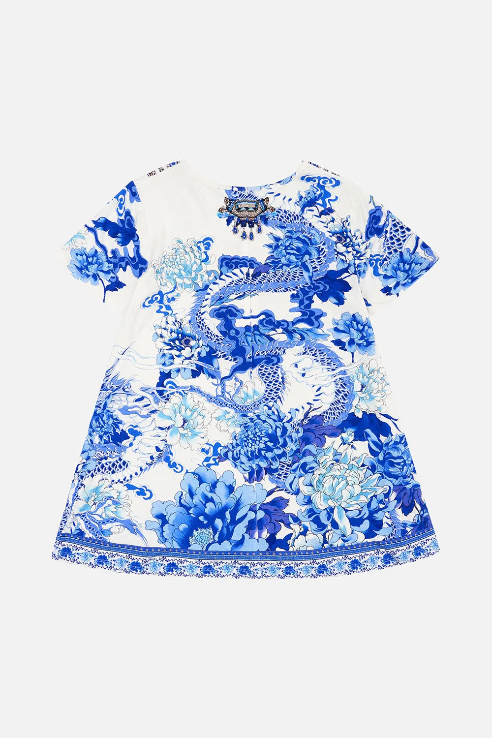 KIDS T-SHIRT DRESS WITH FLARE HEM 4-10 HEART OF A DRAGON