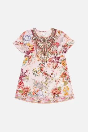 KIDS TSHIRT DRESS WITH FLARE HEM 12-14 FLOWER CHILD