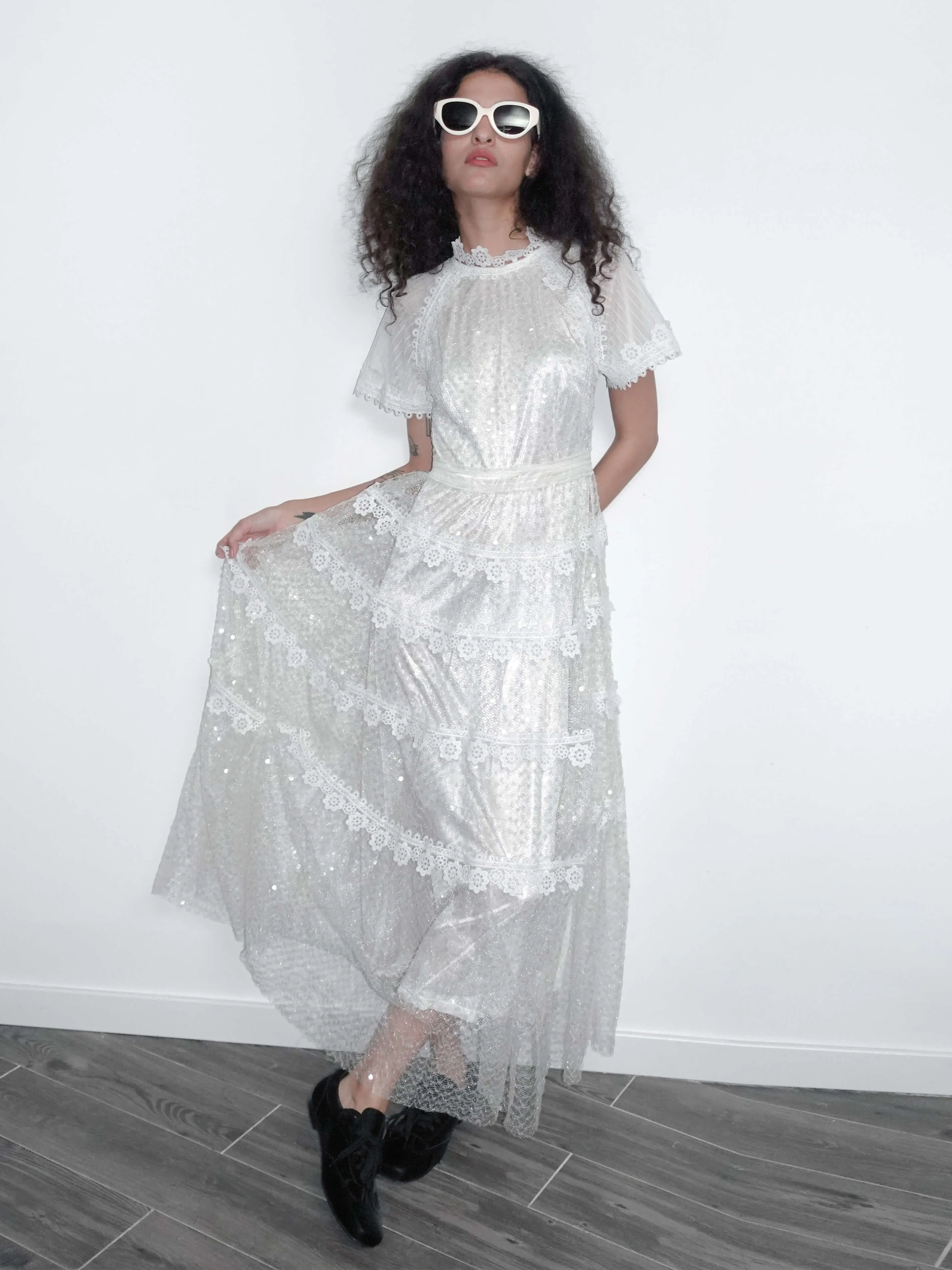 Lace Waist A-line Maxi Dress