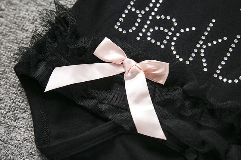Little Black Dress Tutu Romper