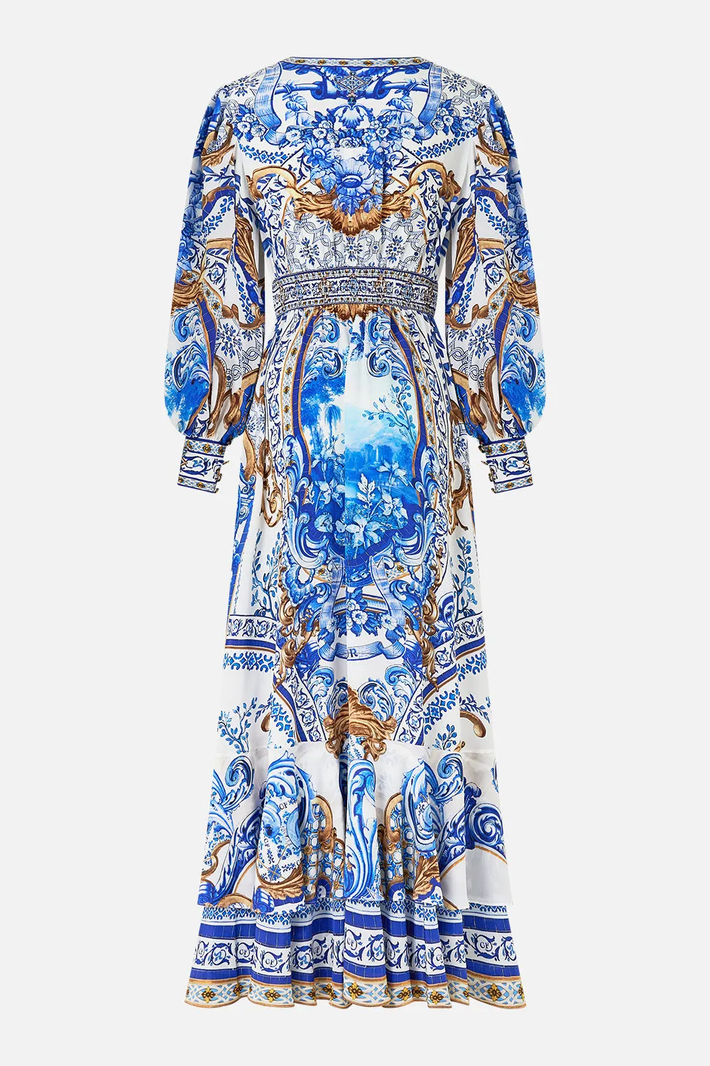 LONG BUTTON FRONT DRESS AZUL ADVENTURES