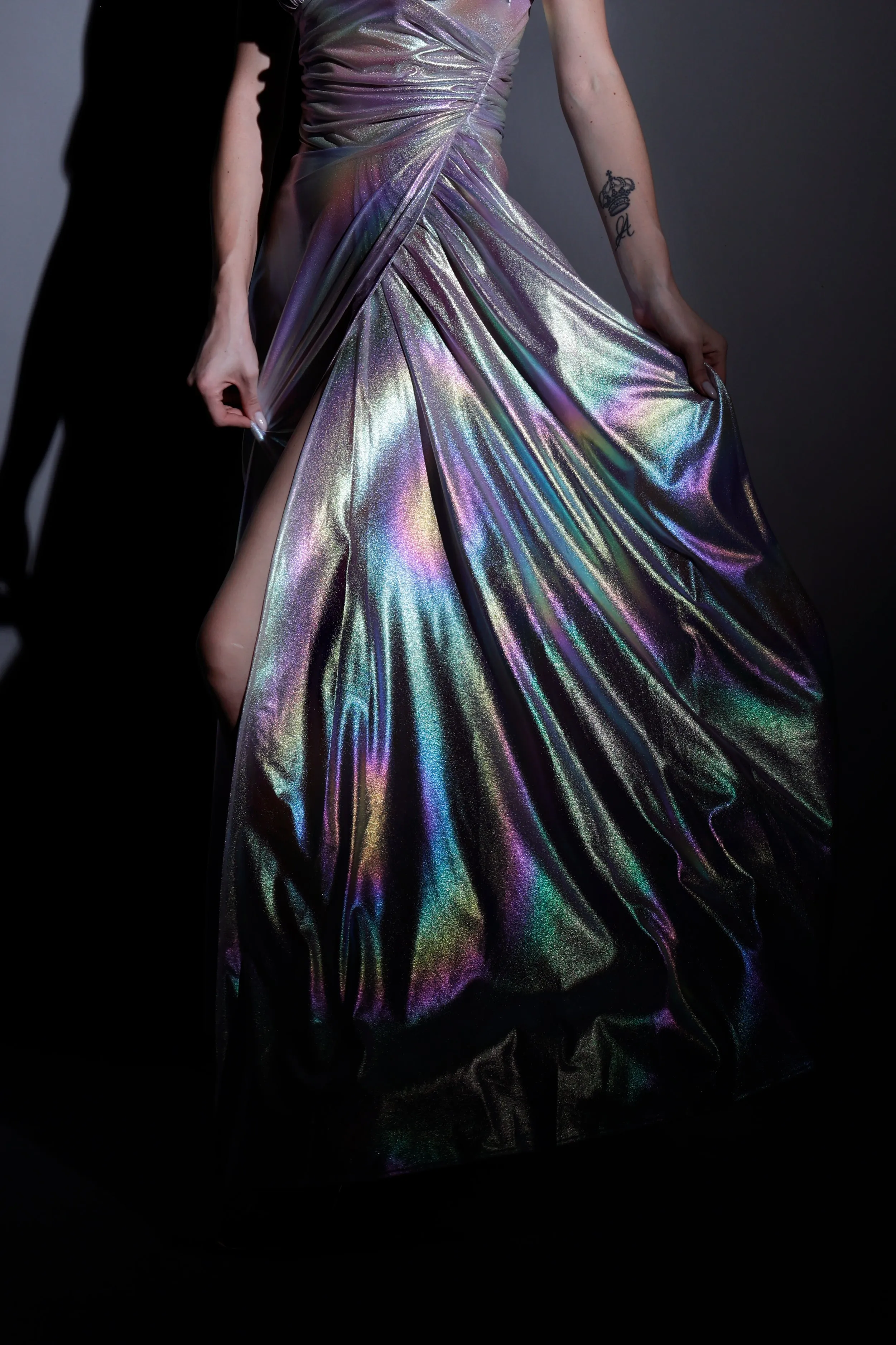 Lunar Elegance V-Neck  Dress