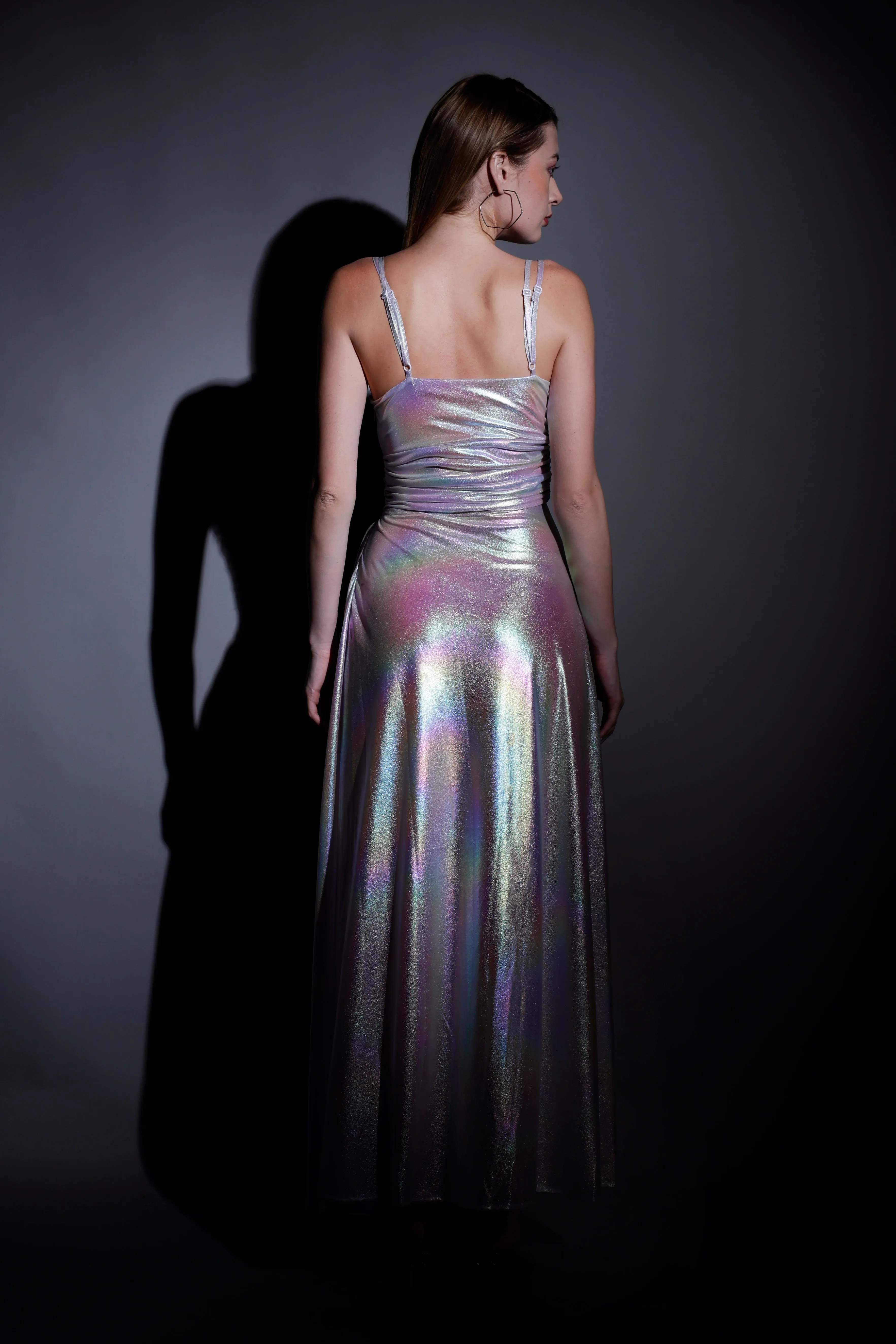 Lunar Elegance V-Neck  Dress