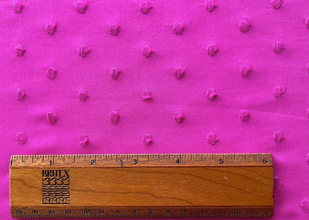 Marvelous Magenta Dots Embroidered Cotton Lawn (Made in Italy)