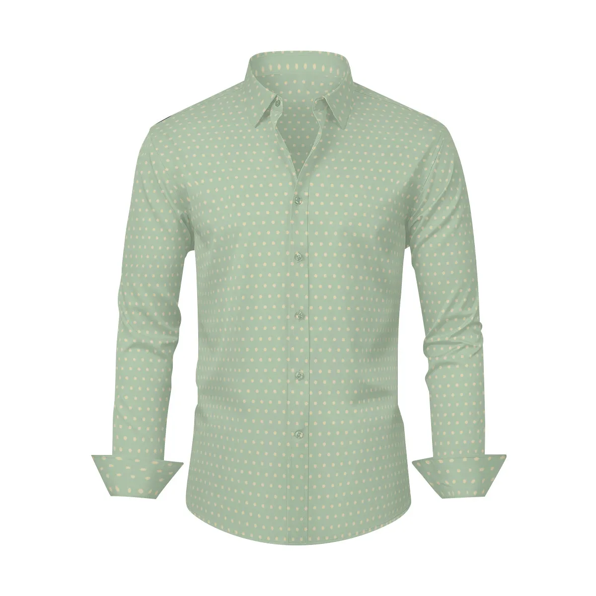Men's Mint Green Shirt | Retro Vintage Style | Modern Classic Menswear | Mint Green Polka Dot Dress Shirt Men
