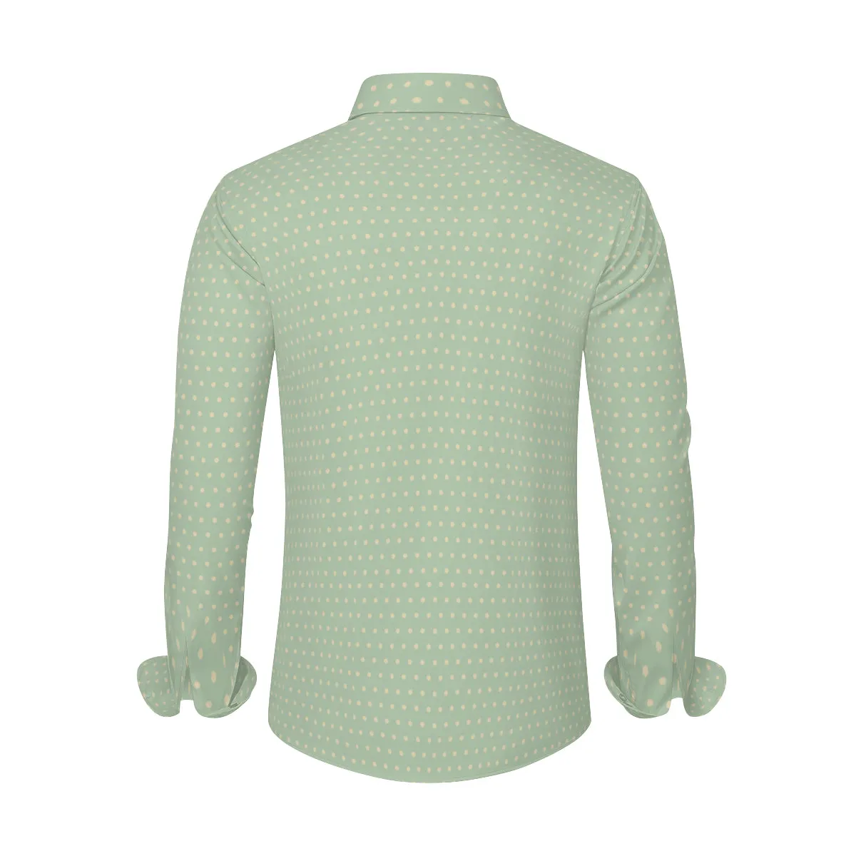 Men's Mint Green Shirt | Retro Vintage Style | Modern Classic Menswear | Mint Green Polka Dot Dress Shirt Men