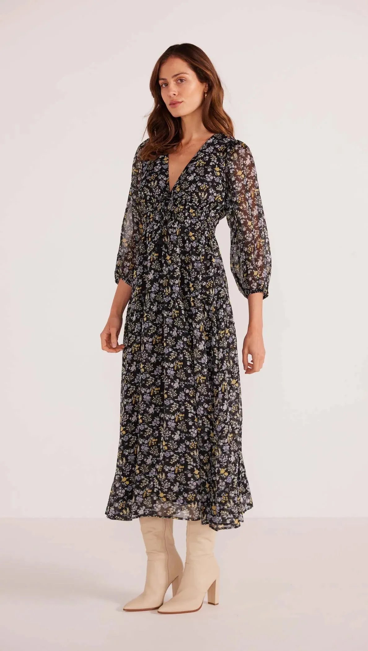 MinkPink Taylee Long Sleeve Midi Dress