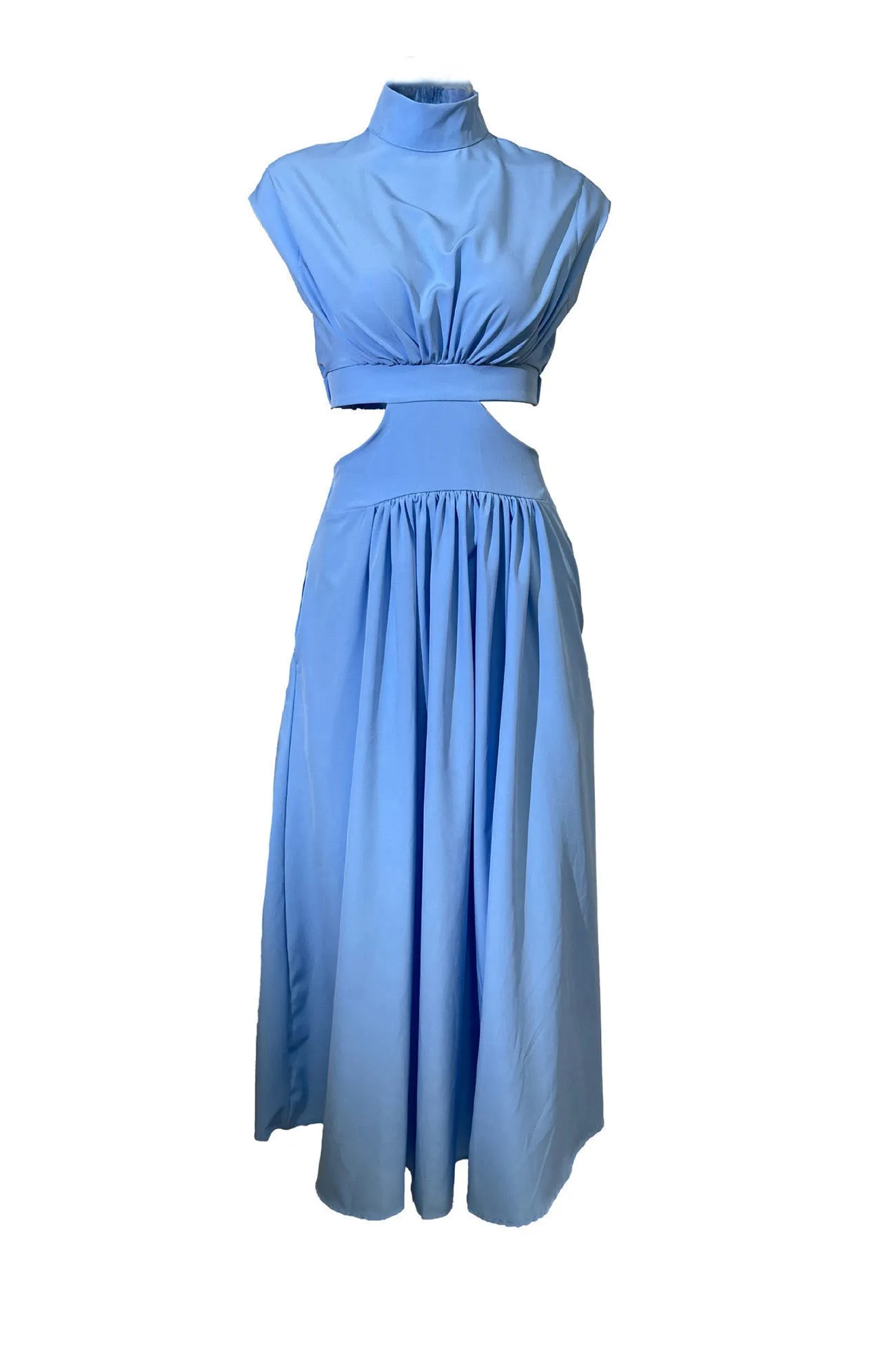 Mock Neck Cutout Midi Dress