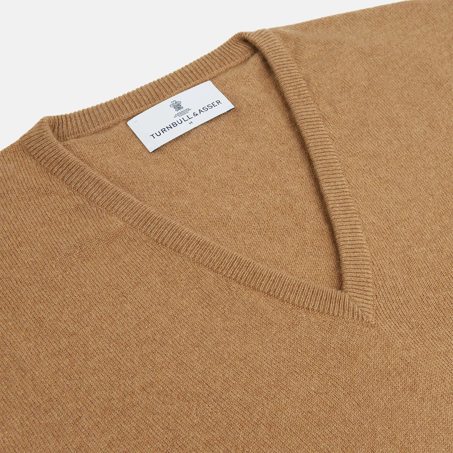 Natural V-Neck Cashmere Jumper