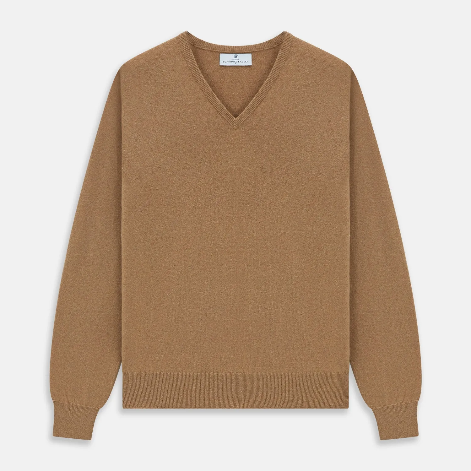 Natural V-Neck Cashmere Jumper