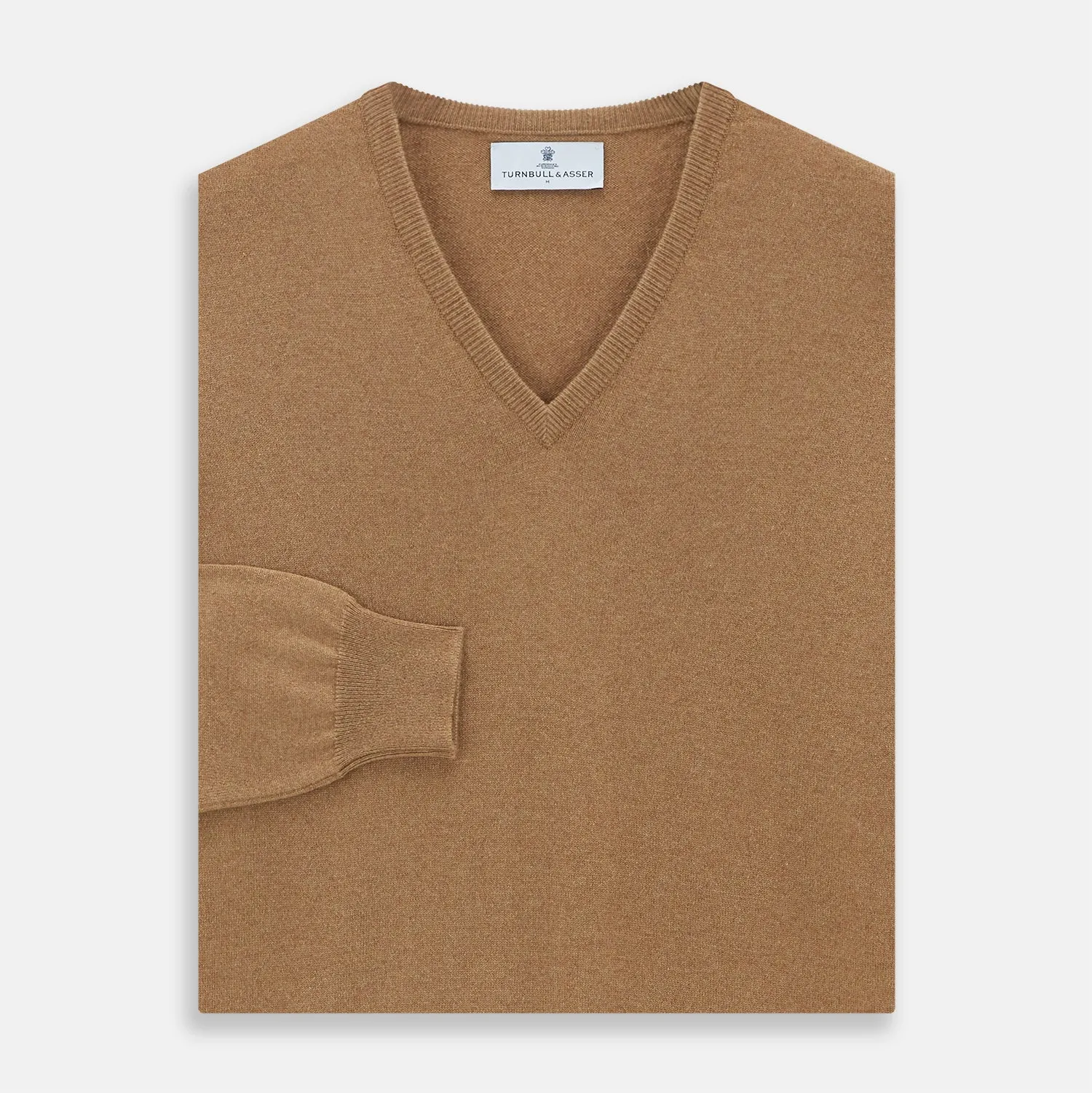 Natural V-Neck Cashmere Jumper
