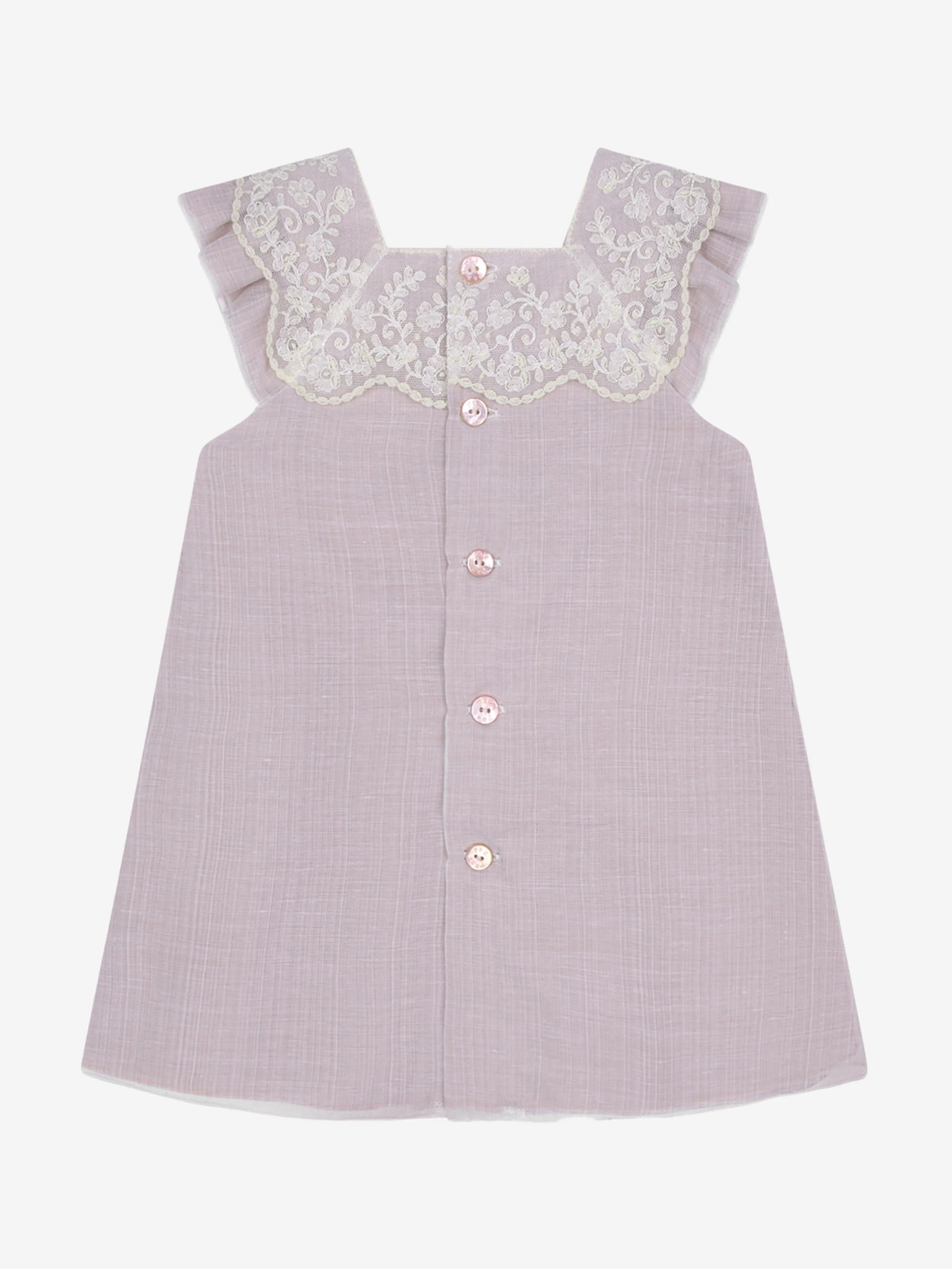 Paz Rodriguez Baby Girls Dress - & White Cotton Lace Dress