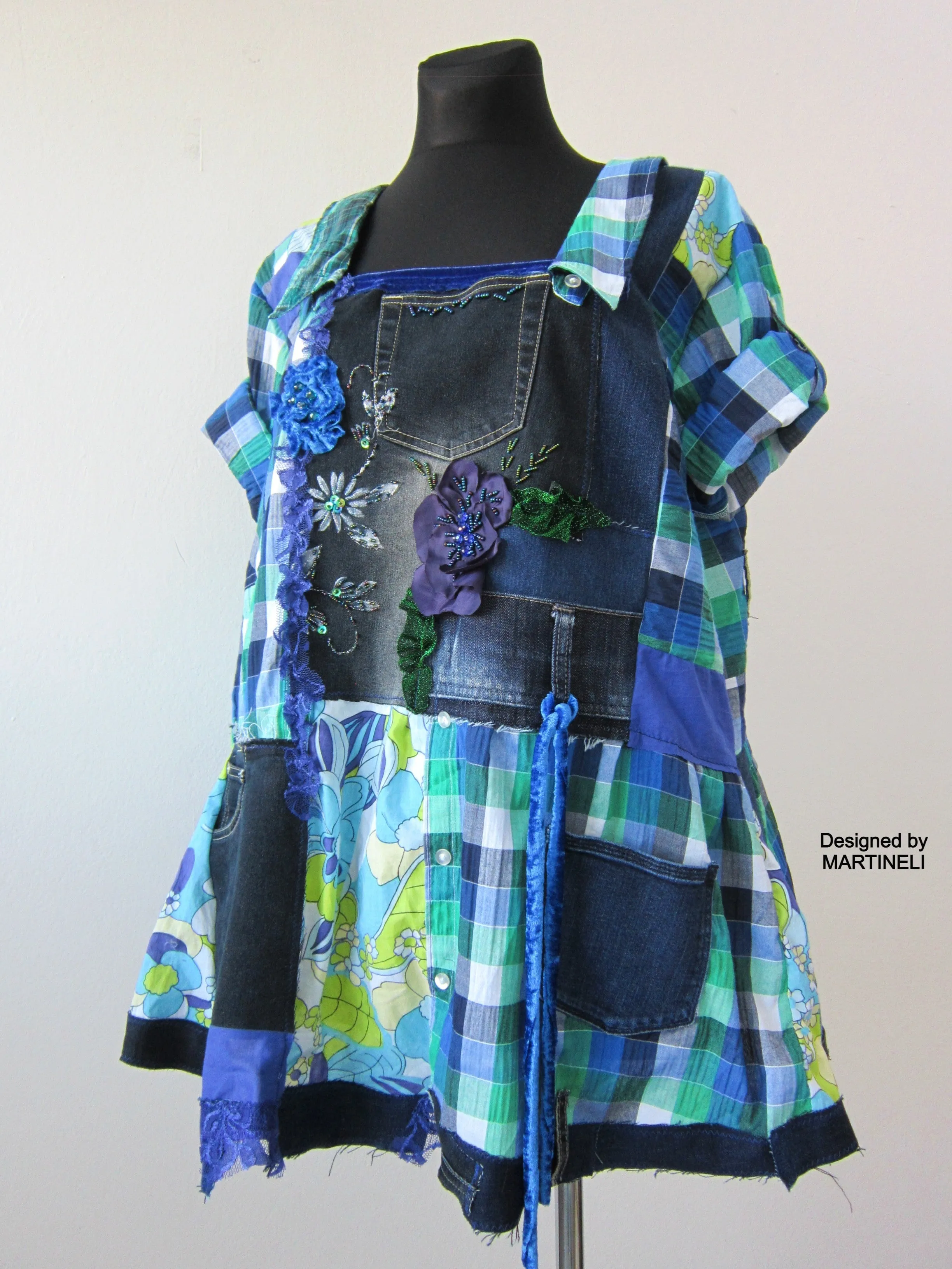 Plus Size Denim Shirt Dress,2X Boho Summer Top