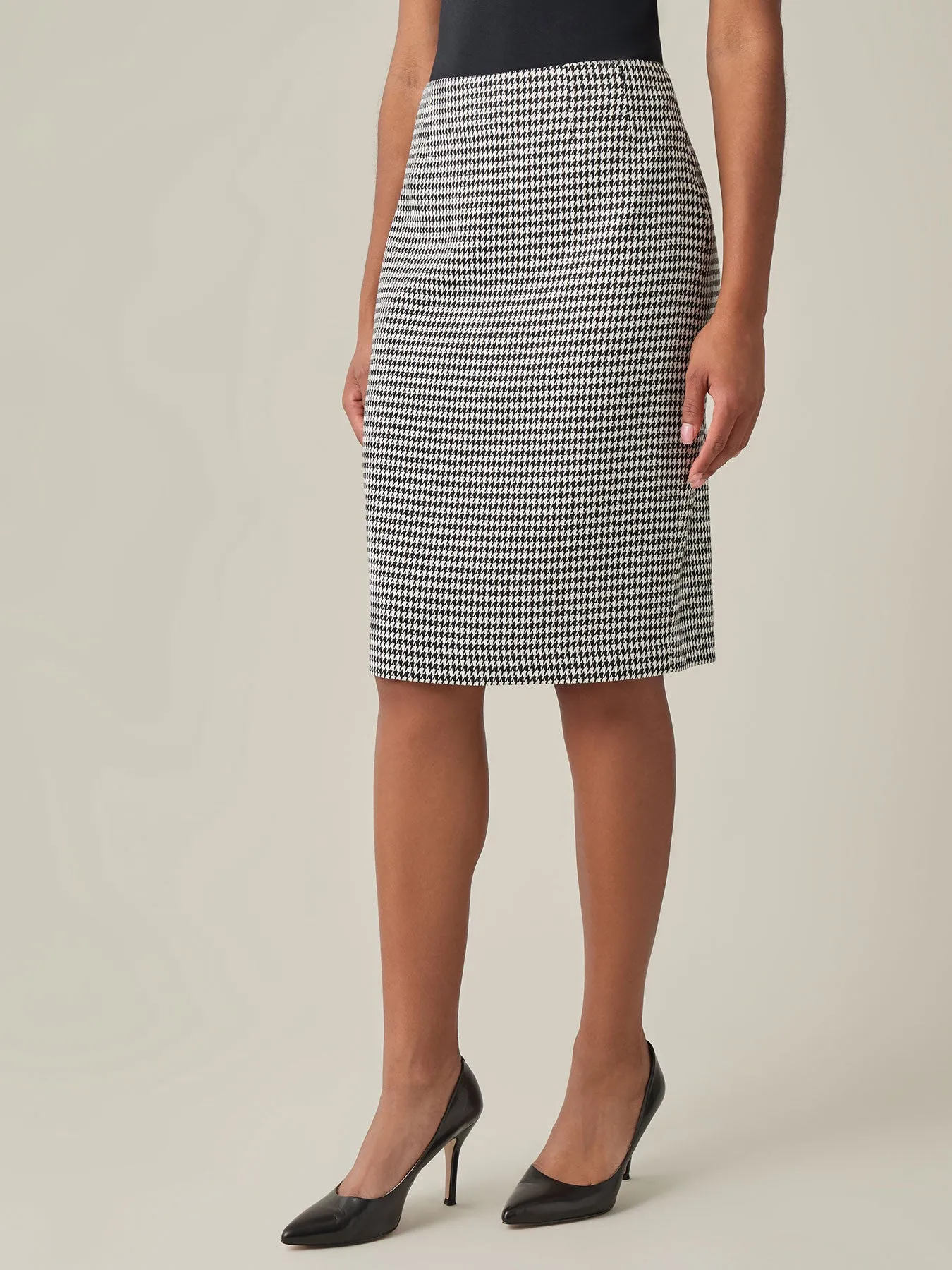 Plus Vivien Skirt, Houndstooth
