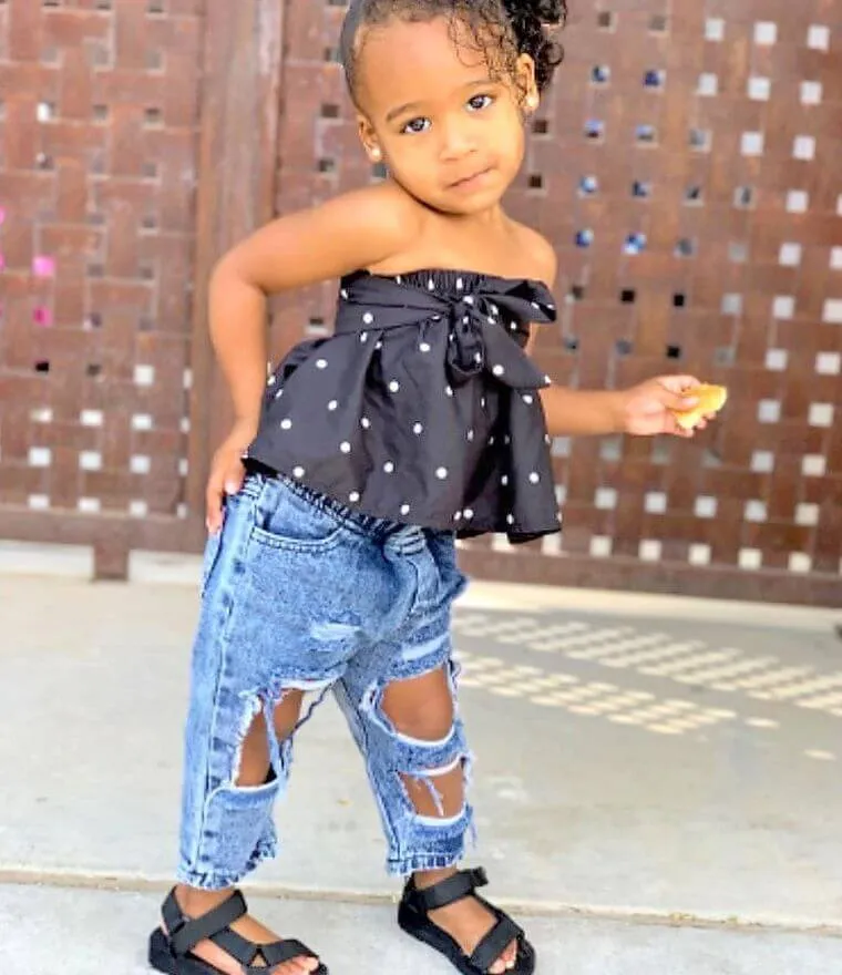 Polka Dot Denim Set