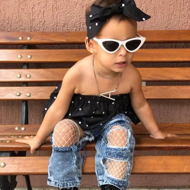 Polka Dot Denim Set