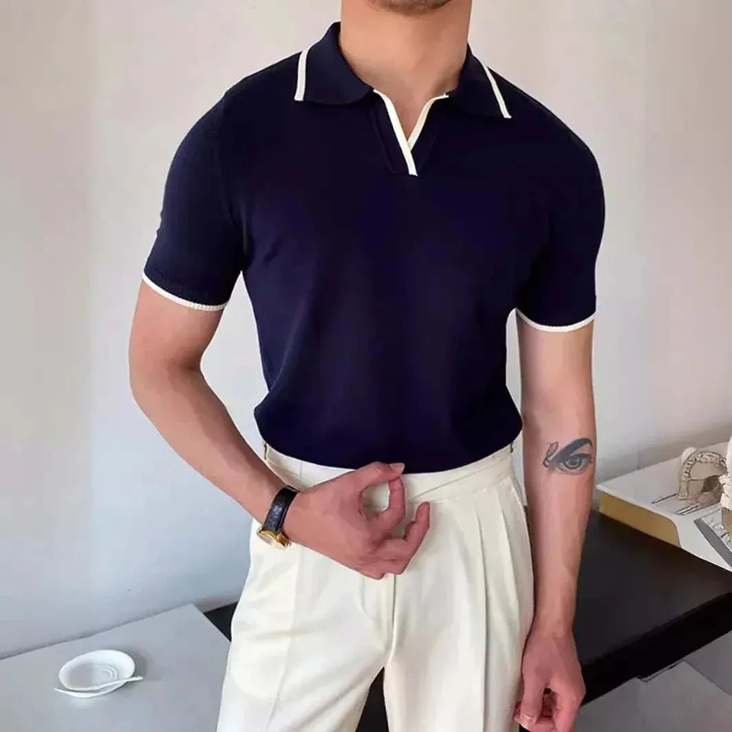 Polo collar relaxed fit t-shirt