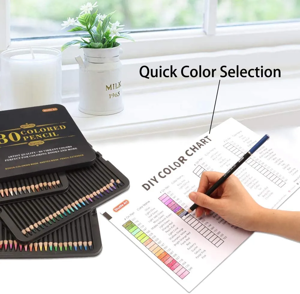 Professional Colored Pencils - Set of 80