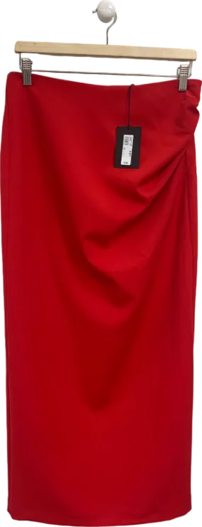 River Island Red High-Waisted Pencil Skirt UK 10