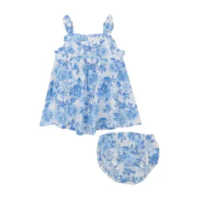 Roses In Blue Ruffle Sundress/Angel Dear