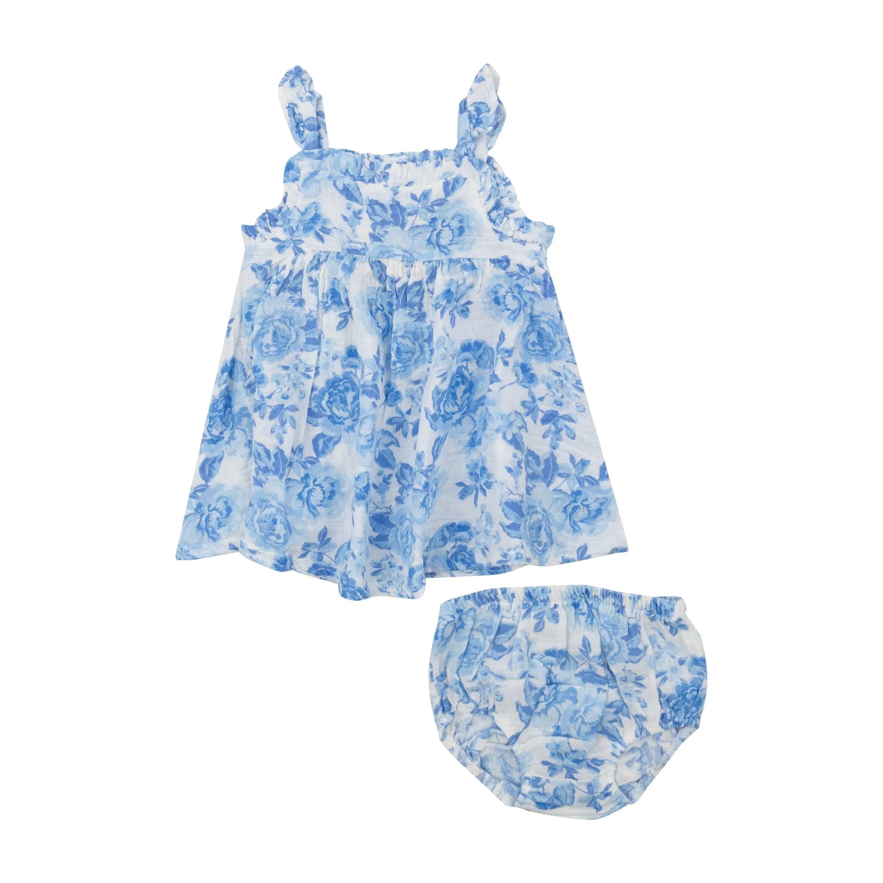 Roses In Blue Ruffle Sundress/Angel Dear