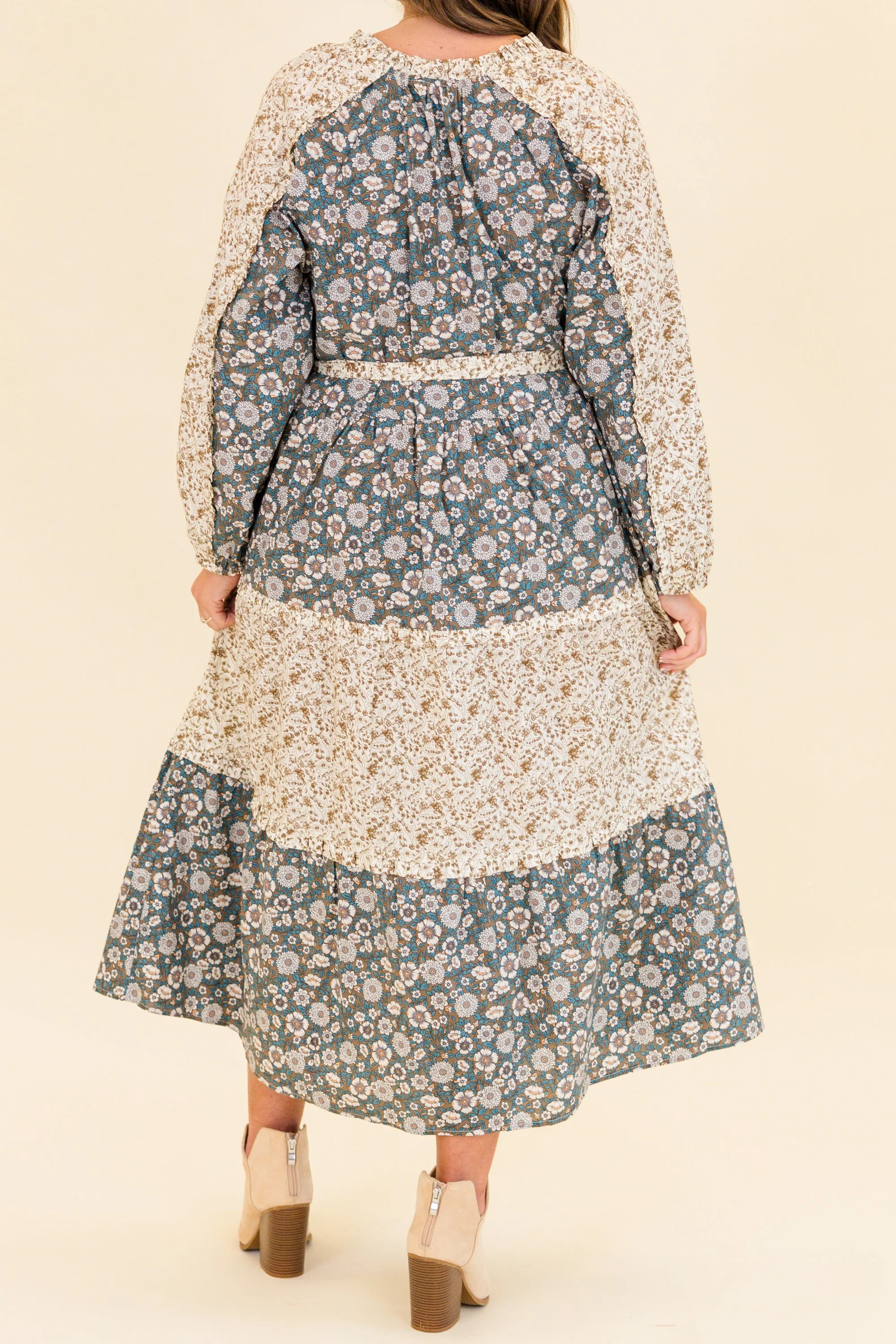 Runway With Me Maxi Dress, Olive Multi