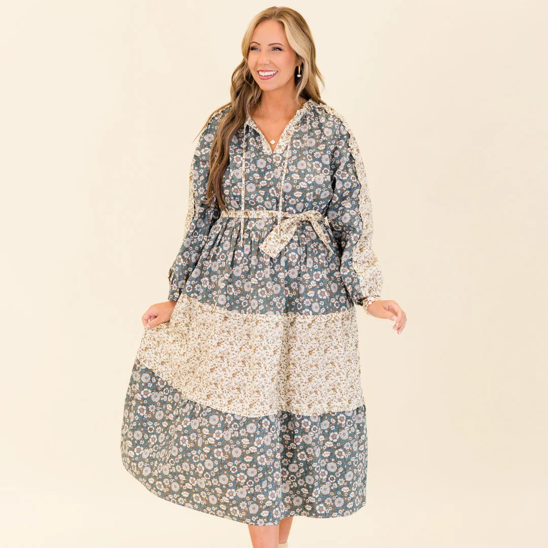 Runway With Me Maxi Dress, Olive Multi