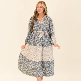 Runway With Me Maxi Dress, Olive Multi