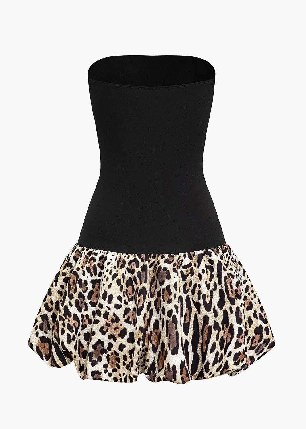 Ruzanna Leopard Print Puffy Hem Dress