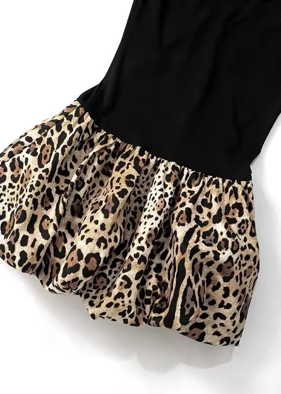 Ruzanna Leopard Print Puffy Hem Dress