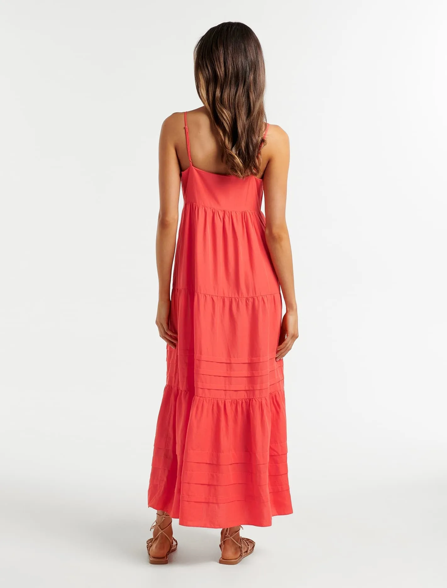 Savannah Pintuck Tiered Midi Dress