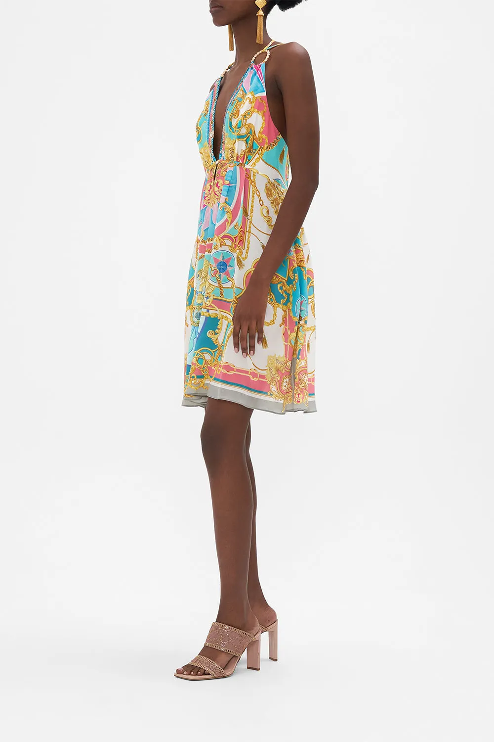 SHORT FLARED DRESS WITH HARDWARE SAIL AWAY WITH ME