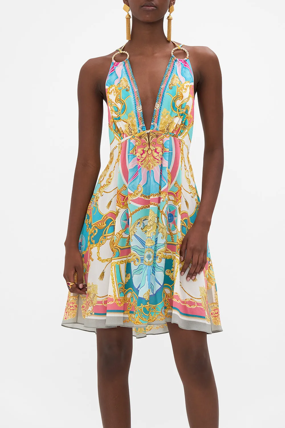 SHORT FLARED DRESS WITH HARDWARE SAIL AWAY WITH ME