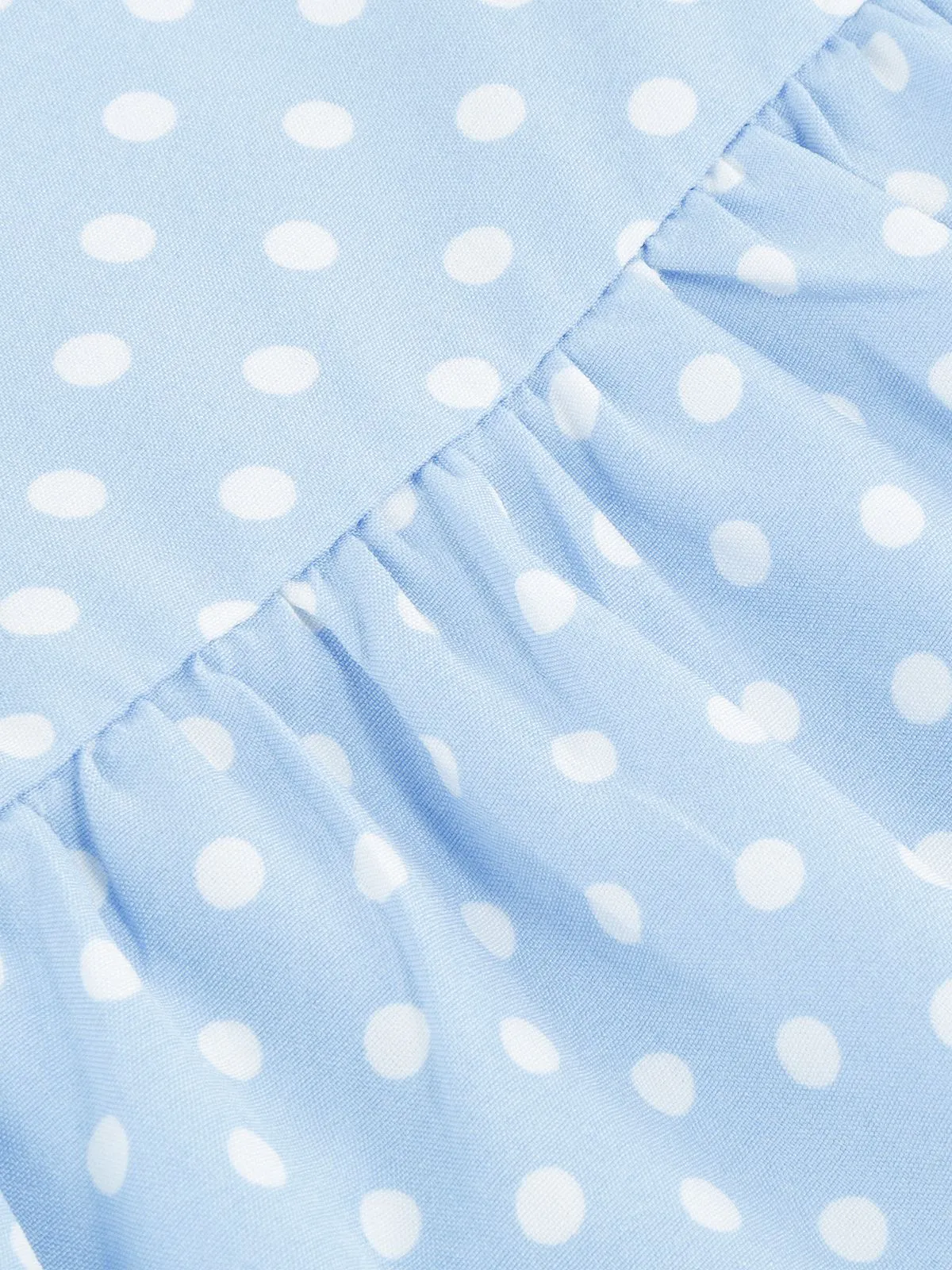 Sky Blue 1950s Polka Dot Swing Dress