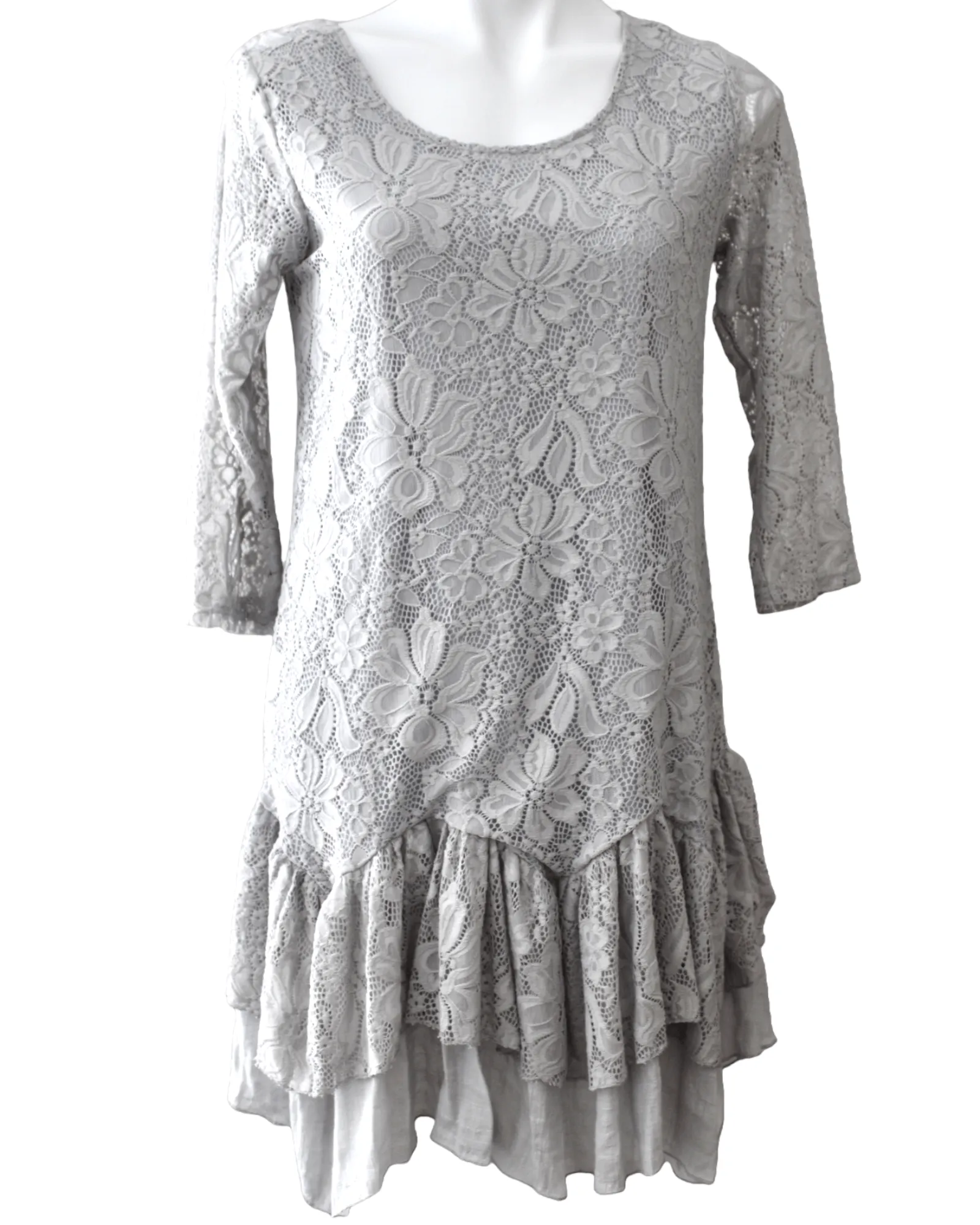 Soft Summer Silver Lace Dress