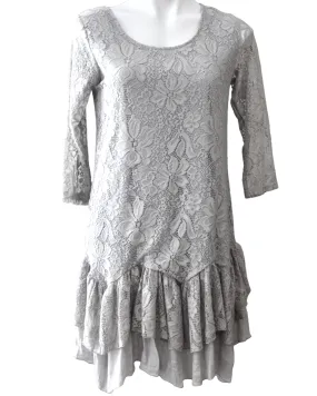 Soft Summer Silver Lace Dress