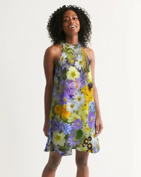 Spring Flowers Women's Halter Dress