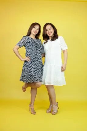 Square Chain Ruffle Dress