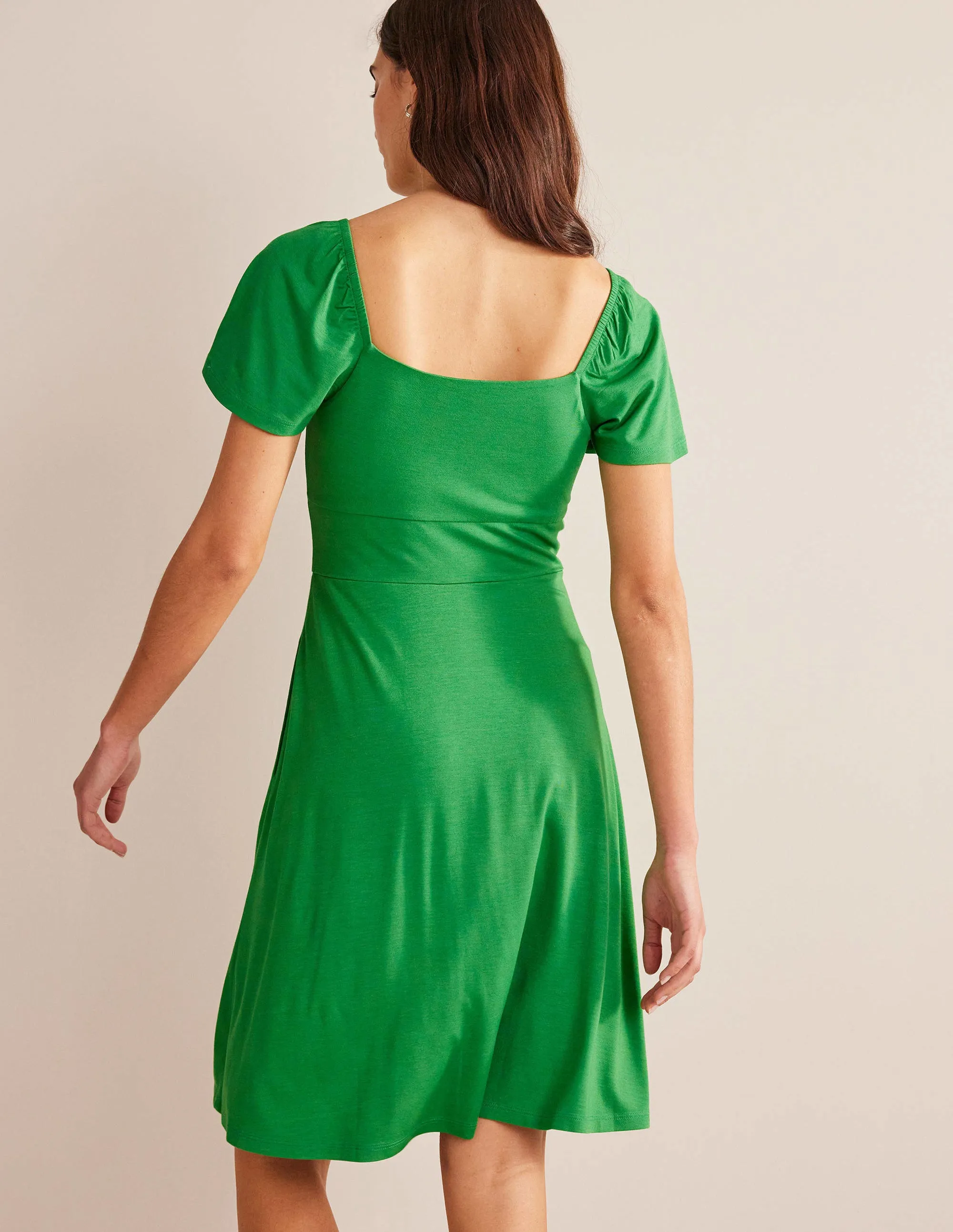 Square Neck Jersey Mini Dress-Rolling Hills