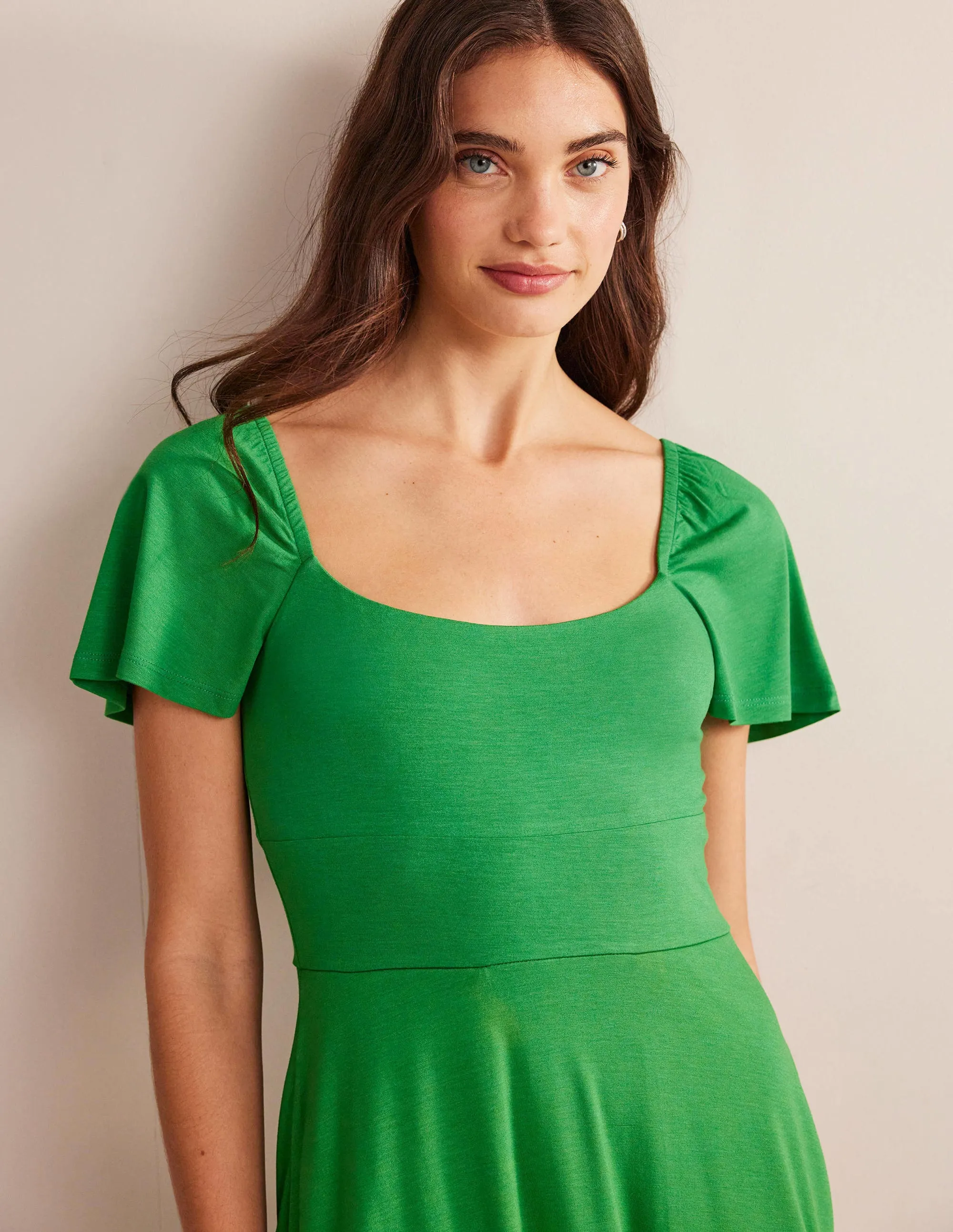Square Neck Jersey Mini Dress-Rolling Hills