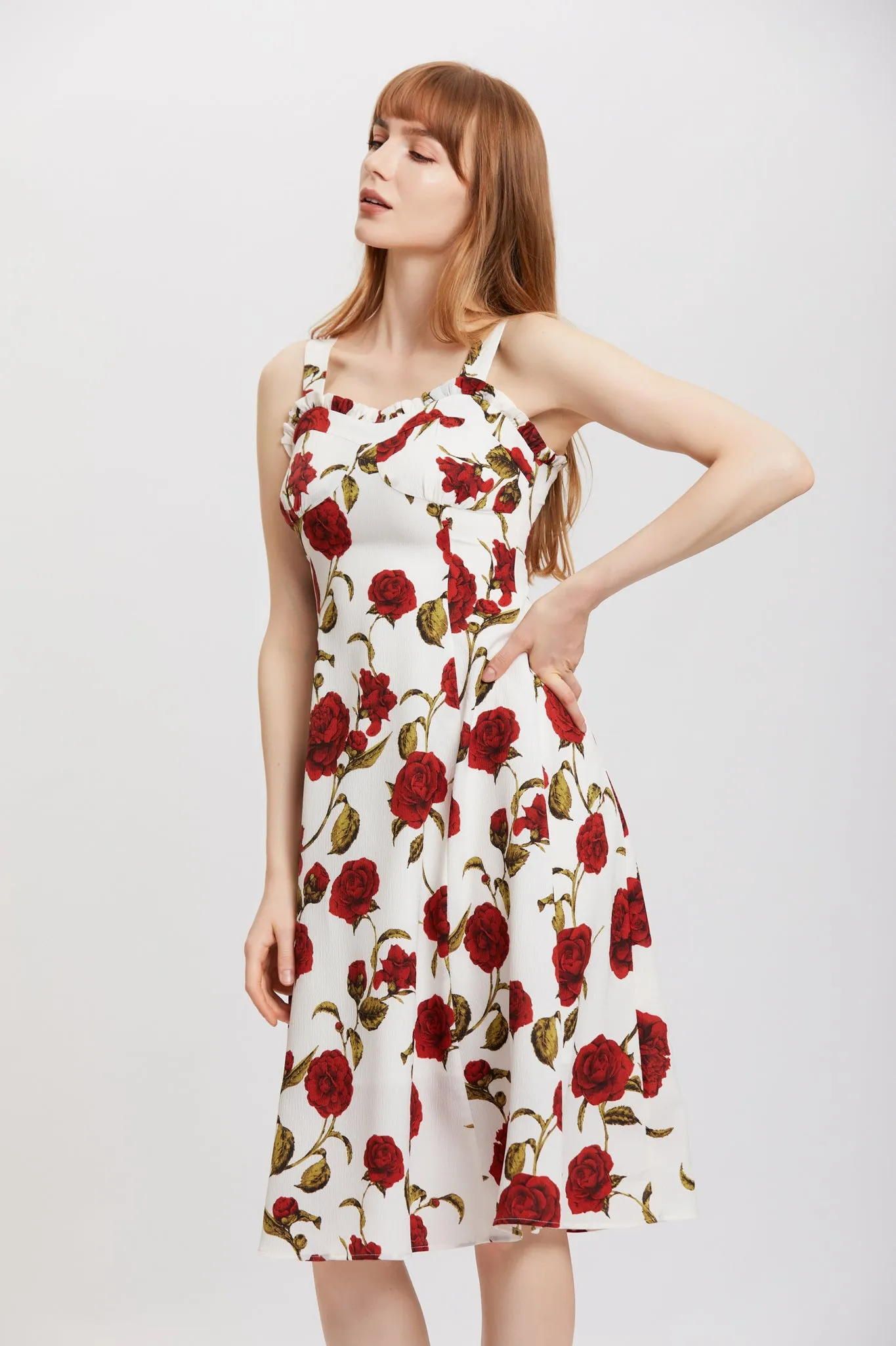 ST | Rose Crepe Midi Dress