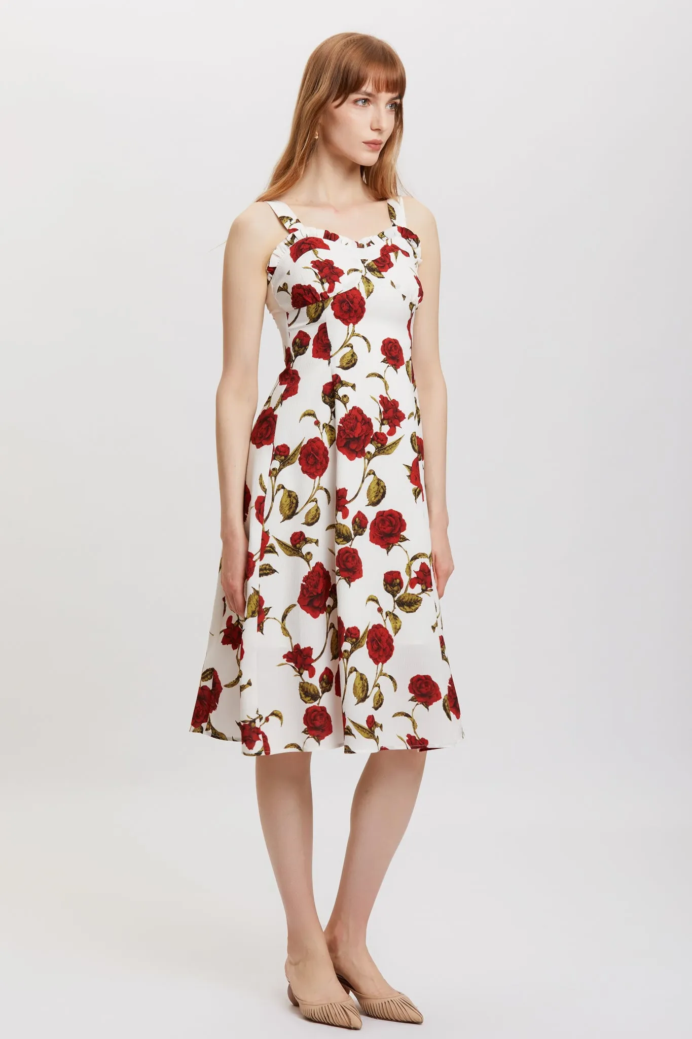 ST | Rose Crepe Midi Dress