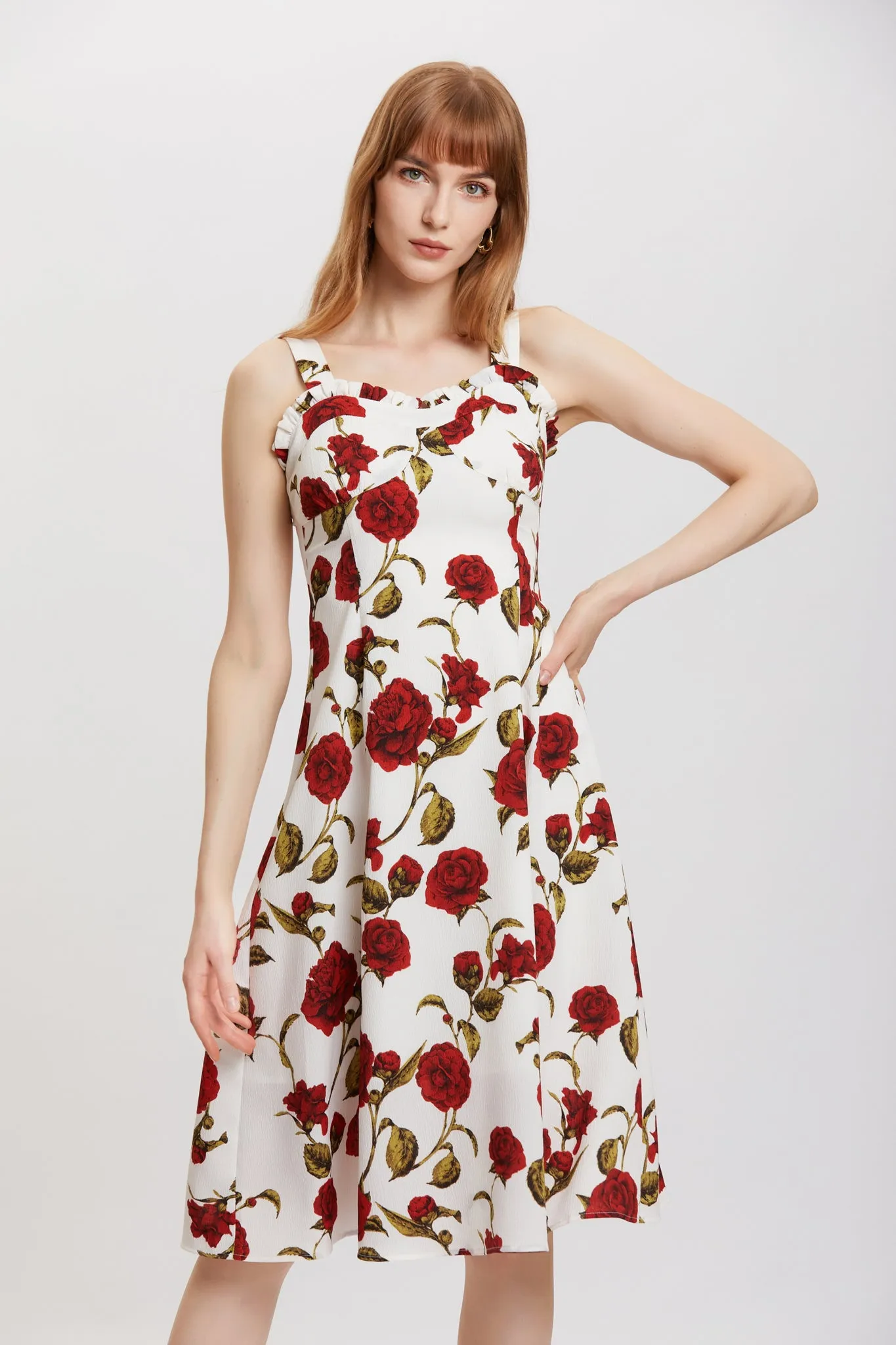 ST | Rose Crepe Midi Dress