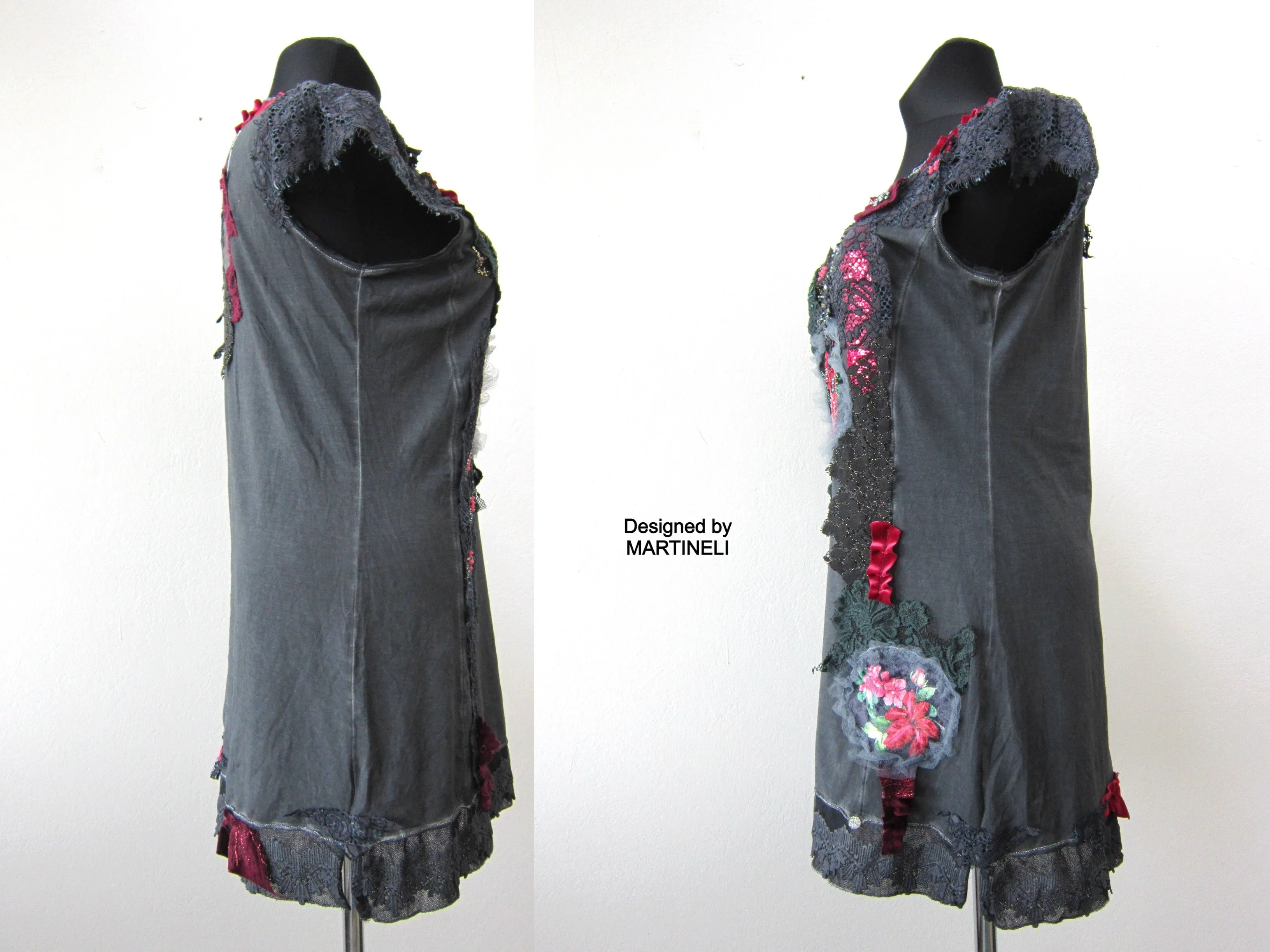 Summer Tank Dress,M/L Gray Midi Dress